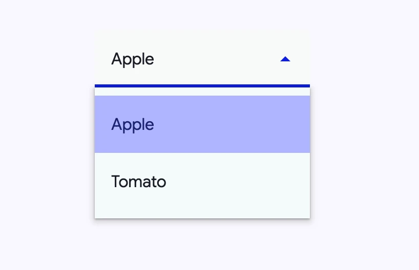 Filled select theming example. Image of a filled select with a different theme applied