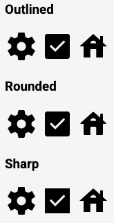 Filled Icons Filed settings, checkbox, and house icons